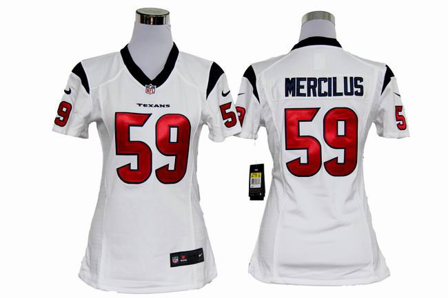 Nike NFL Game Women Jerseys Houston Texans 59 Whitney Mercilus White